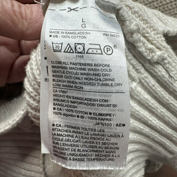 Old Navy Men's Shawl Collar Cardigan Sweater Beige Size L Grandpa Dad - Picture 11 of 11